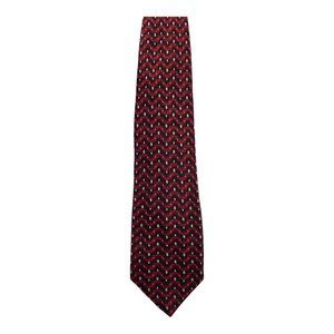 Roffe Geometric Pattern Red 100% Silk Necktie